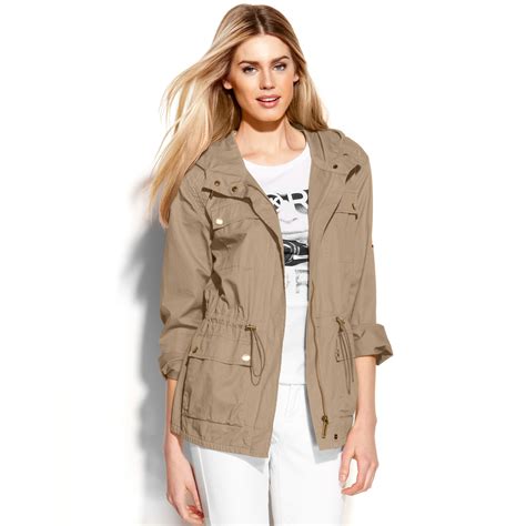 michael kors camel jacket|Michael Kors anorak jacket women.